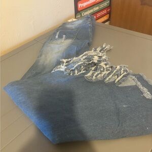 Distressed Blue Jeans